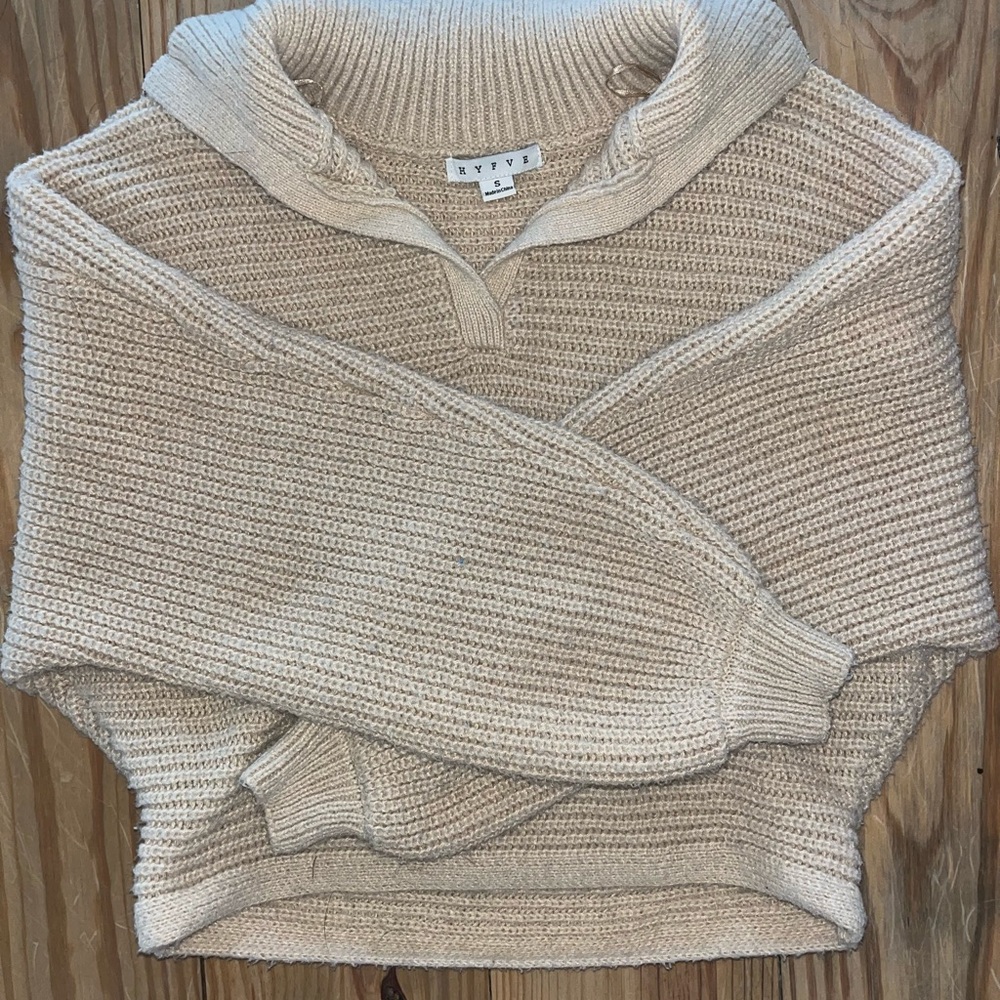 HYFVE Cream Cowl Neck Sweater